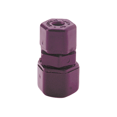 1/4" Fast & Tite&#174; Black Polypropylene Union Connector, Tube, Nitrile O-Ring, Ferrule Nut