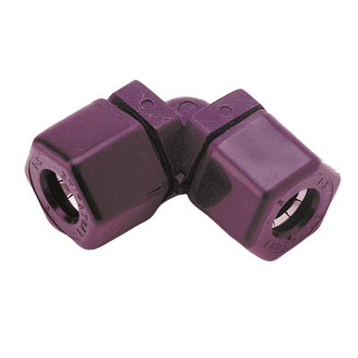 1/2" Fast & Tite&#174; Black Polypropylene 90&#176; Union Elbow, Tube, Nitrile O-Ring, Ferrule Nut