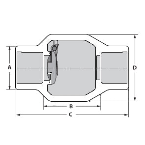 1" PVC Clear Utility Spring Check Valve - Socket (S1580C-10)