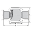 3" PVC Clear Utility Spring Check Valve - Socket (S1580C-30)