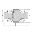 3/4" PVC Clear True Union Utility Spring Check Valve - Socket (S1780C-07)