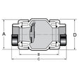 1-1/2" PVC Clear True Union Utility Spring Check Valve - Threaded  (S1780C-15F)