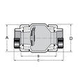 4" PVC Clear True Union Utility Spring Check Valve - SR Thread (S1780C-40FSR)