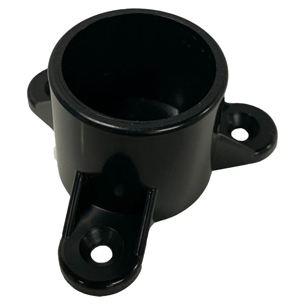 1-1/2" Black PVC Table Cap with Screw Tabs - Furniture Grade