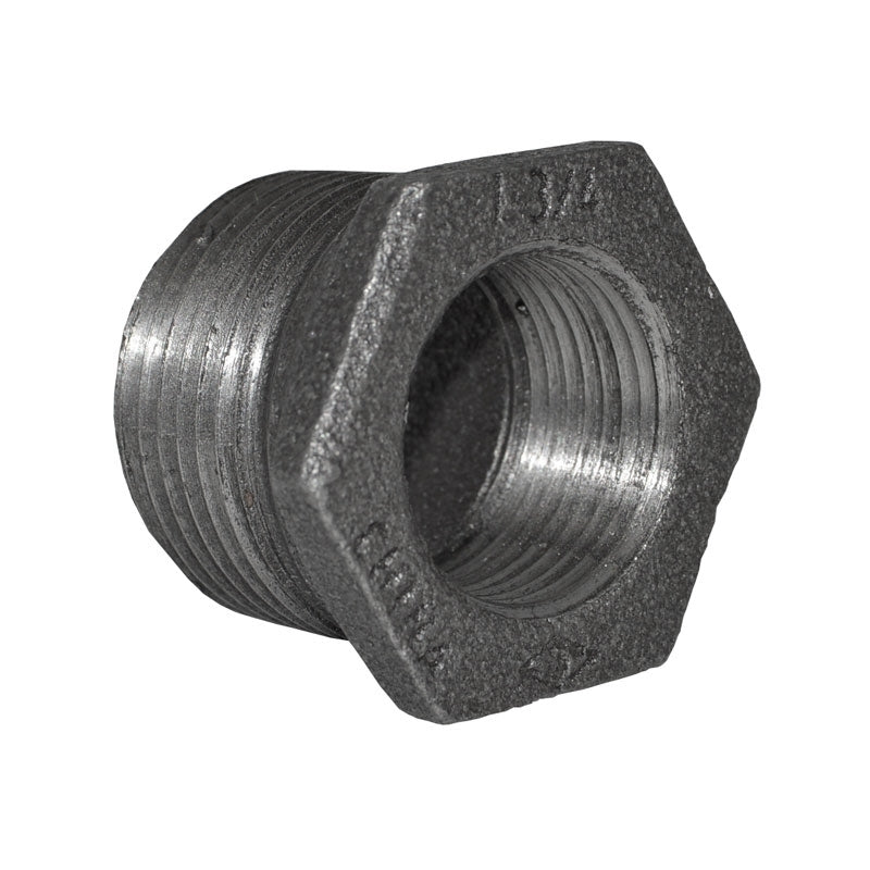 1" x 3/4" Black Malleable Iron Hex Bushing