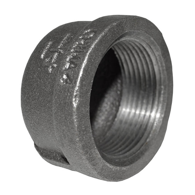1-1/4" Black Malleable Iron Cap