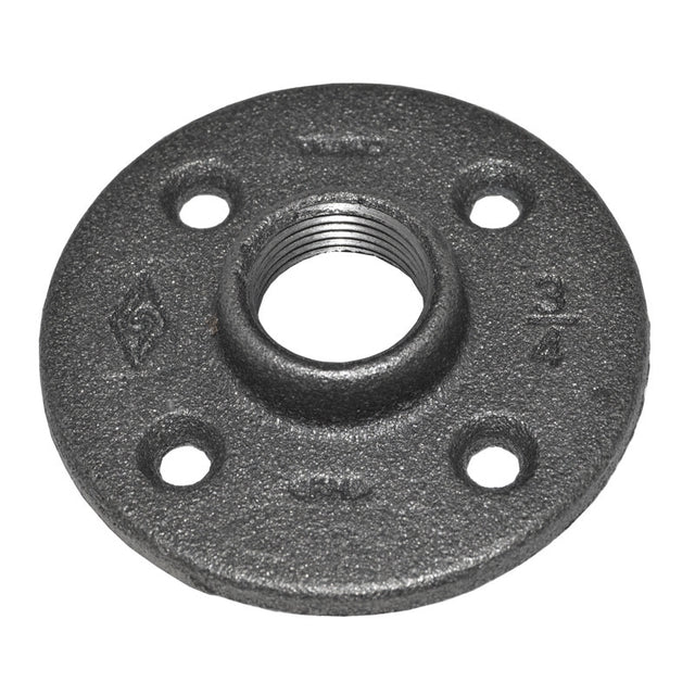 3/4" Black Malleable Iron Floor Flange