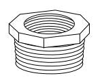 1-1/2" X 1/4" Black Malleable Iron Hexi Bushing (35180)