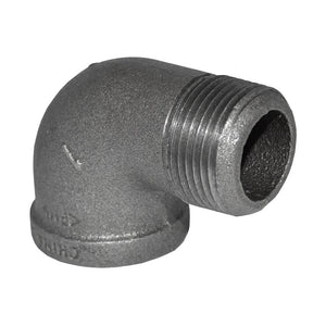 1" Black Malleable Iron 90-Degree Street Elbow - front