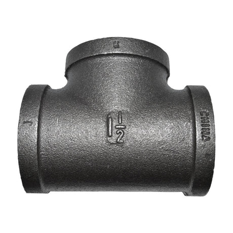 1-1/2" Black Malleable Iron Tee Fitting