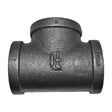 1-1/4" Black Malleable Iron Tee Fitting