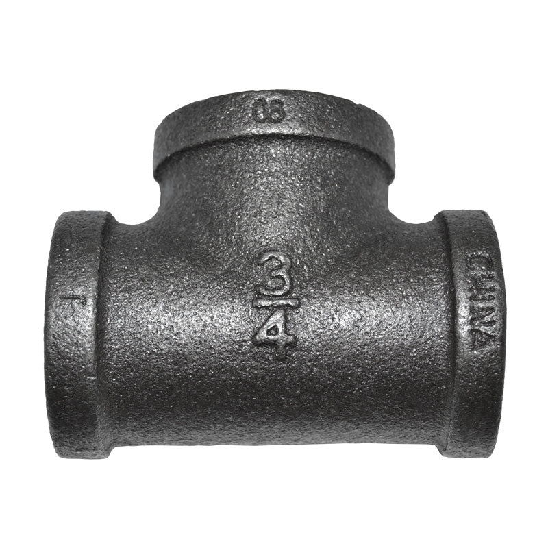 3/4" Black Malleable Iron Tee Fitting
