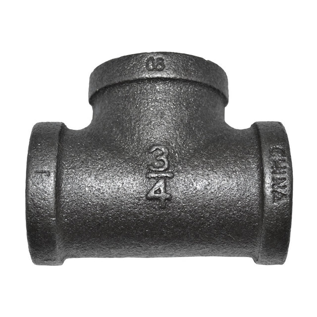 3/4" Black Malleable Iron Tee Fitting