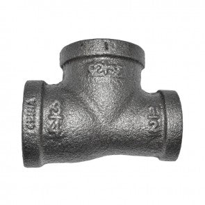 1"X 1/2" X 1" Black Malleable Iron Reducing Tee  (35448)