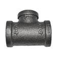 3/4" x 3/4" x 1/2" Black Malleable Iron Tee Fitting