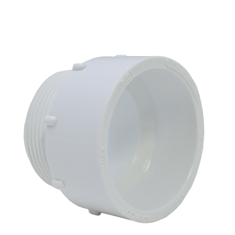 1-1/2" DWV PVC Trap Adapter - HUB x MPT - back view