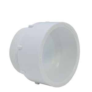 1-1/2" DWV PVC Trap Adapter - HUB x MPT - back view