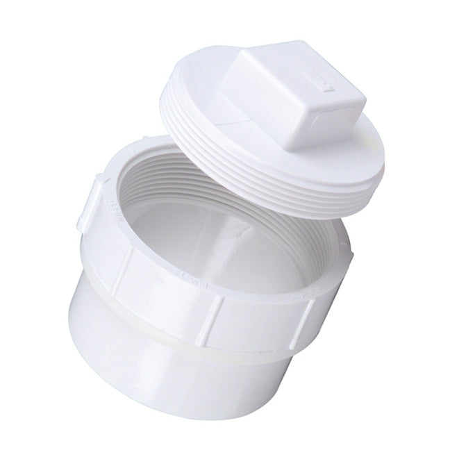6" DWV PVC Fitting Cleanout Adapter and Plug (D112-060 / P105X-060)