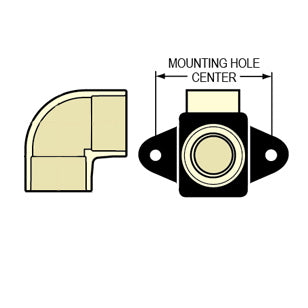 DE4106-005 1/2" CTS CPVC Drop Ear 90 Degree Elbow with Bracket