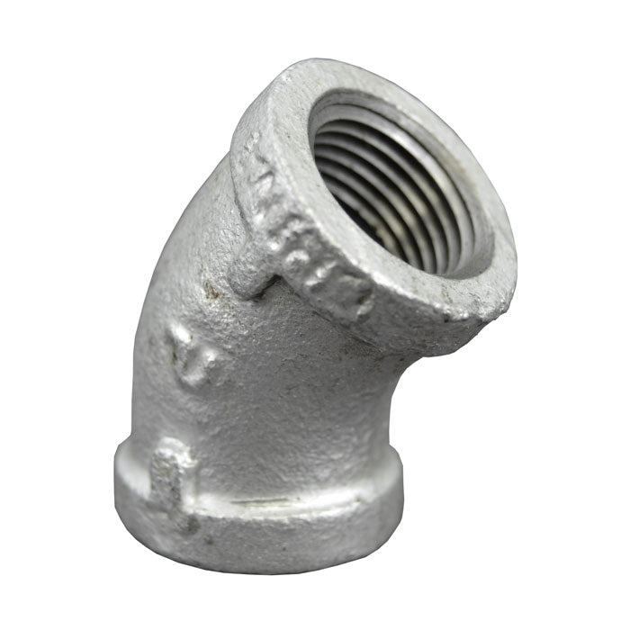 1-1/2" Galvanized Malleable Iron Elbow 45 (36208)