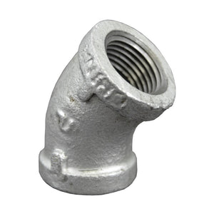 1-1/2" Galvanized Malleable Iron Elbow 45 (36208)