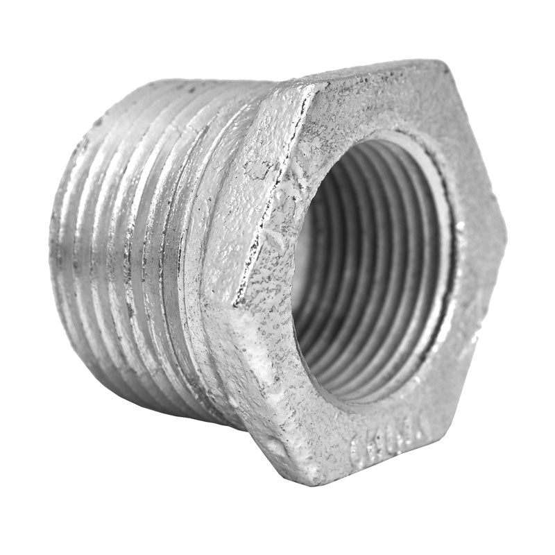 1" x 3/4" Galvanized Malleable Bushing - MNPT x FNPT (GMB134) 