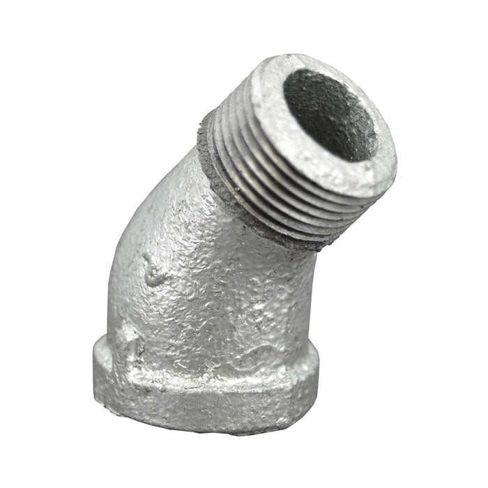 Galvanized Malleable 45 Street Elbow - FNPT x MNPTv