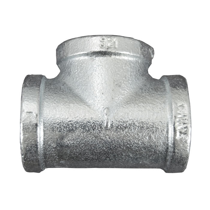 1-1/4" X 1" X 1/2" Galvanized Malleable Iron Tee (36460)