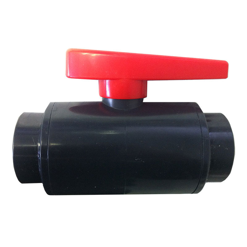 2-1/2" DELUXE Compact PVC Ball Valve - Gray/Threaded (Clearance)