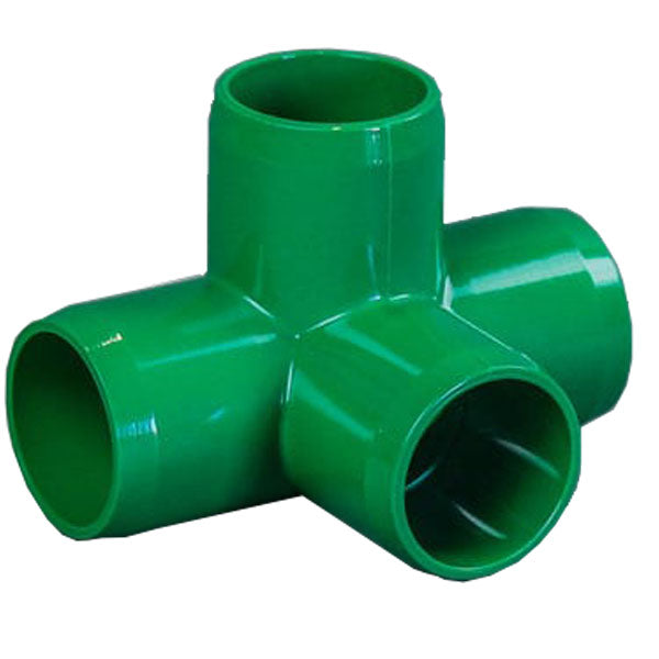 Green 1-1/2" Furniture Fitting 4-way (FF-4W-015-GREEN)