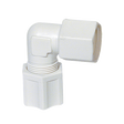 5/8" x 1/2" White Polypropylene 90° Elbow, Tube x FPT, JACO