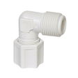 3/8" White Polypropylene 90° Elbow, Tube x MPT, JACO