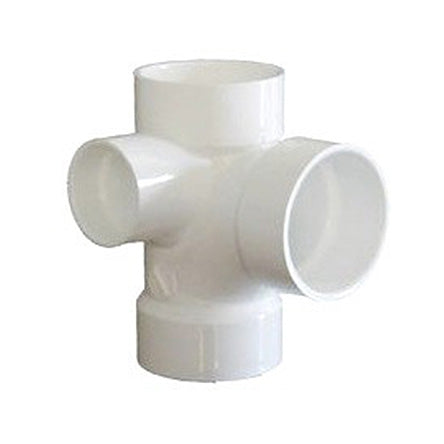 3" x 3" x 3" x 1-1/2" DWV PVC Sanitary Tee with Left Side Inlet D416-337