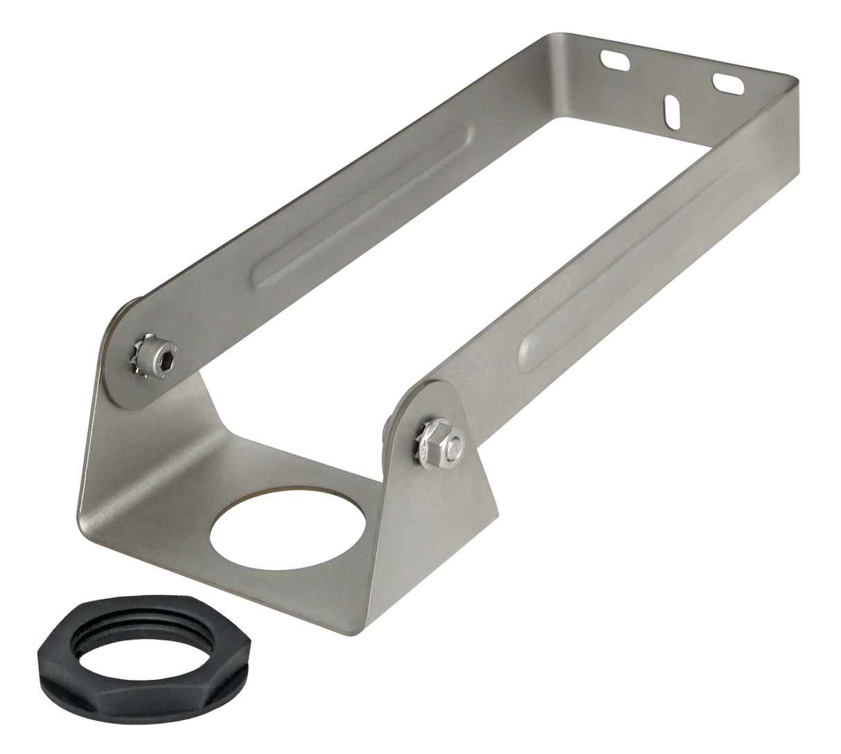 EchoBeam Long Mounting Bracket, 316L Stainless Steel with 1 1/2" NPT Lock Nut