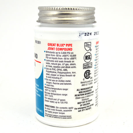 Oatey Pipe Joint Compound Directions for Use