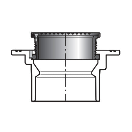 2" x 8" DWV PVC Floor Drain w/ Round Grate P1800-020S