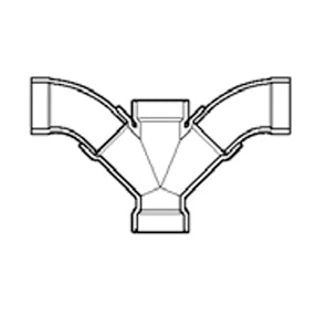4" DWV PVC Double Wye and 1/8 Bend D507-040