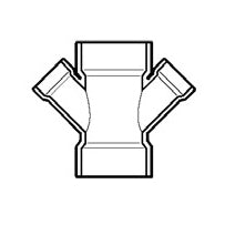 4" x 4" x 2" x 2" DWV PVC Double Reducing Wye D612-420