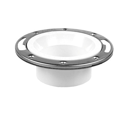 4" DWV PVC Closet Flange w/ Adjustable Metal Ring D812-040