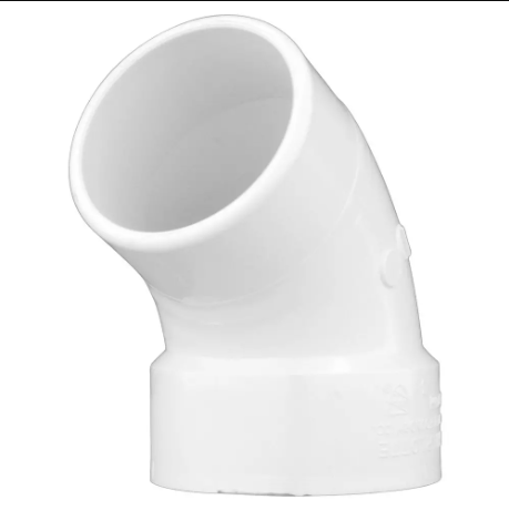 4" PVC DWV 60 Degree Street Elbow 1/6 Bend Elbow Socket x Spigot 
