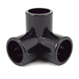 1/2" 3-Way PVC Furniture Fitting - Black