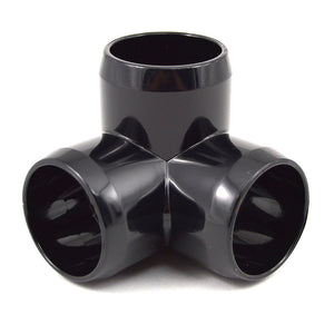 1" 3-Way Furniture Fitting - Black PVC