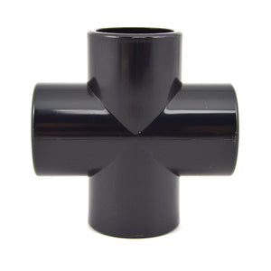 3/4" PVC Cross - Black Furniture Grade