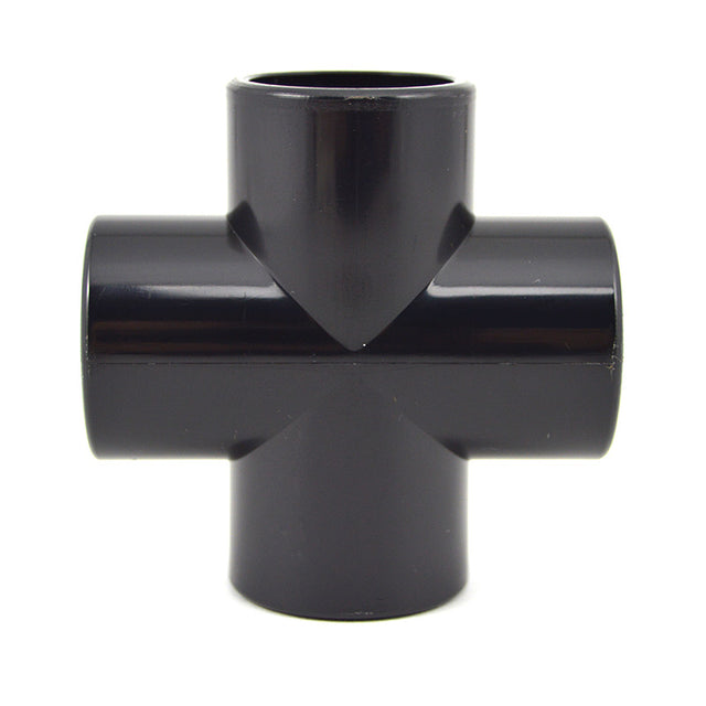 3/4" PVC Cross - Black Furniture Grade