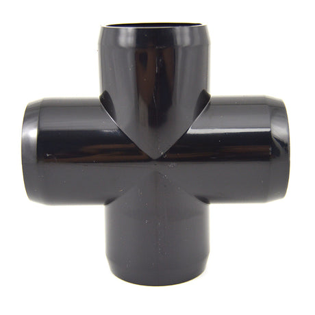 1-1/4" PVC Cross - Black Furniture Grade