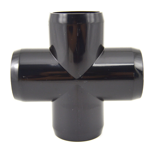 1-1/4" PVC Cross - Black Furniture Grade