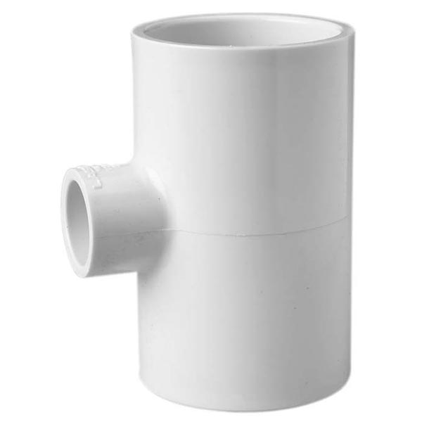 2" x 2" x 1" Schedule 40 PVC Reducing Tee - Socket x Socket x Socket (401-249)