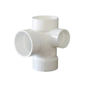 3" x 3" x 3" x 2" DWV PVC Sanitary Tee with Right Side Inlet D417-338