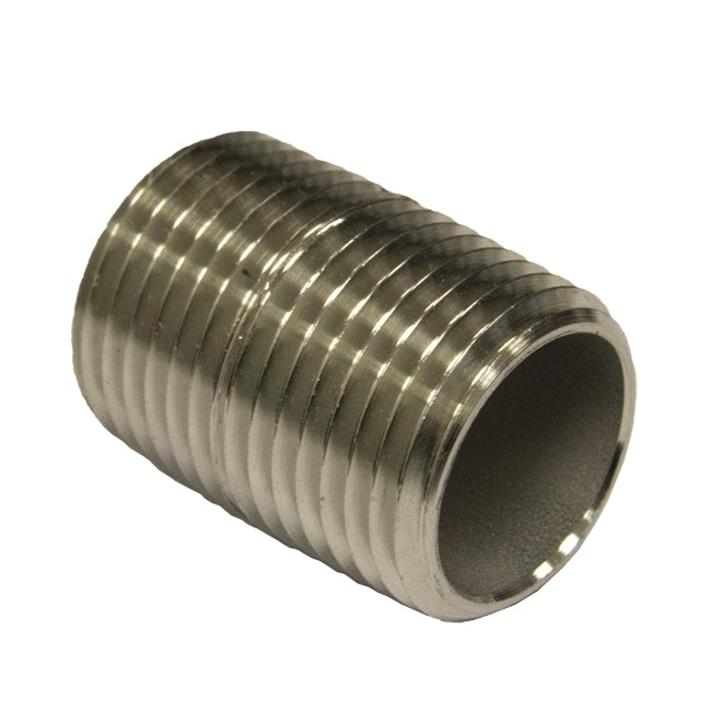CLEARANCE - Smith-Cooper 1/2" x Close Stainless Steel Nipple