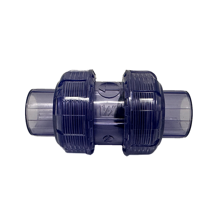 1/2" Clear PVC True Union Swing Check Valve